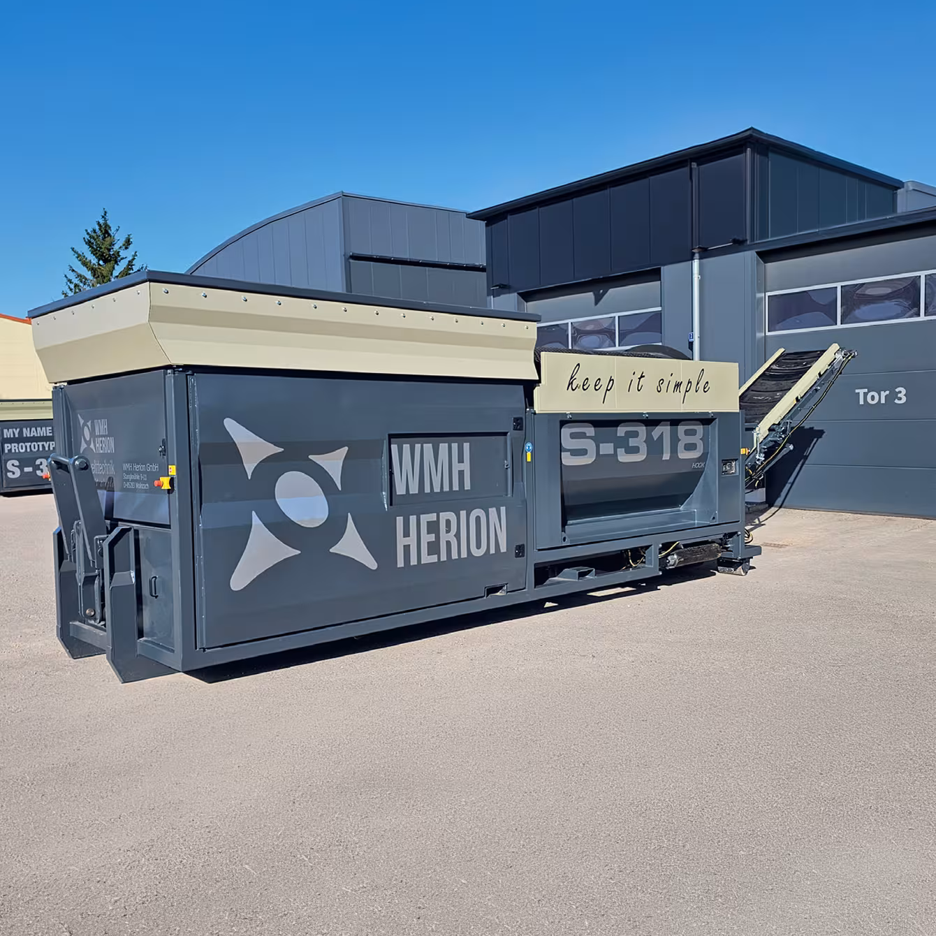 Hakenmobile Trommelsiebmaschine WMH Herion S-318 für Kompost und Bauschutt